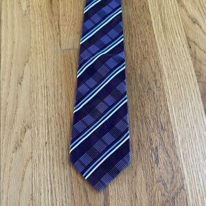 Donald Trump Men's Purple and Blue Striped Tie